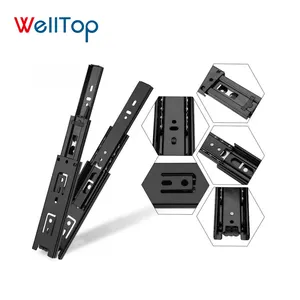 Mini Short Drawer Slides Full Extension Guide Rail For Home Kitchen Drawer Cupboard Furniture Hardware Set Accessories VT-15.028