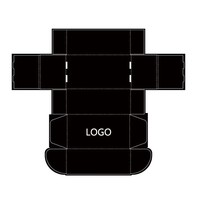 Boîte d'expédition pliable en carton ondulé noir personnalisée, boîte d'emballage pour cosmétiques, boîte cadeau avec logo