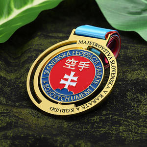 Logotipo de esmalte 3D giratorio Medallas de Karate Kobudo 20 años Medalla de metal personalizada de fábrica Metal Aleación de zinc Spinner Spinning Medalla de oro - Product Image 6