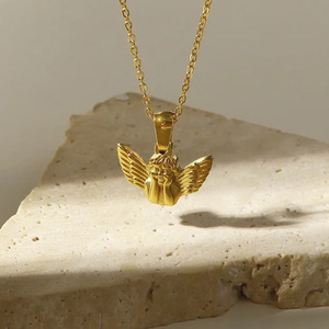 Collana con ciondolo a forma di angelo per donna, gioielli di moda in stile vintage, regalo per l'uso quotidiano - Product Image 6
