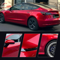 Haute Qualité PET Soul Rouge Auto Wrap Vinyle Film PET Corps Couleur Autocollant Coloré Personnalisable Wrap pour Voiture