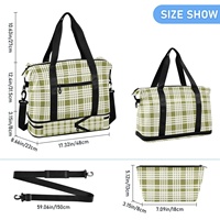 Bolsa Deportiva Aloha Hawaiian Palaka, Diseño Personalizado, Nailon Impermeable, Cierre de Cremallera, Plegable, Portátil, Ligera, Gran Capacidad, a la Moda