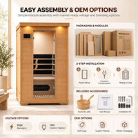 Ruang Sauna Uap Gaya Korea YEETE, Sauna Portabel untuk Rumah, Kayu Hemlock Solid, Sauna Kering dan Basah, Kabin Sauna Pribadi Mewah