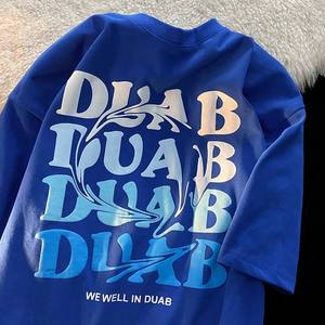 เสื้อยืดพิมพ์ลายโลโก้แบบนูน 3 มิติ เสื้อยืดหนาน้ำหนักมาก เสื้อยืดผู้ชายมีโลโก้ - Product Image 1