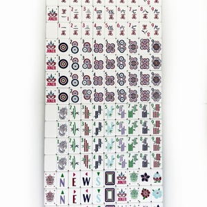 Juego de Mahjong Americano de Acrílico de 4 Capas, Duradero, con Color de Contraste Azul Niebla y Fichas de Mahjong de Estilo Chino Tradicional - Product Image 5