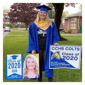 Letrero de Jardín Personalizado para Graduación Universitaria 2025 con Confeti de Múltiples Colores y Estacas - Product Image 6