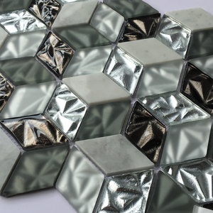 <span class=keywords><strong>Carreaux</strong></span> de mosaïque <span class=keywords><strong>hexagonaux</strong></span> brillants en verre 300x300mm pour salle de bain, salon, <span class=keywords><strong>parquet</strong></span> européen, plus de 5 ans - Product Image 2