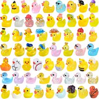 Sanglow 60 mini-figurines de canards en résine foncée, petites figurines d'animaux en vrac, décorations de Noël et d'Halloween
