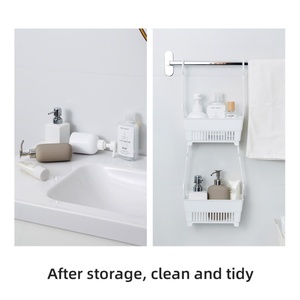 Kitchen Bathroom Hanging <b>Baskets</b> Lotion Container Sundry Containers Organizer Storage <b>Baskets</b> with Hooks <b>Plastic</b> Hanging Baksets - Product Image 3