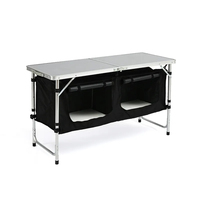 Table de cuisine portable en aluminium en gros, sac de rangement pour le camping en plein air, la randonnée, les salles à manger, les écoles, les salons, les hôtels