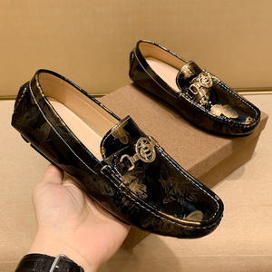 Mocasines Italianos de Cuero Genuino de Alta Gama para Hombre, Antideslizantes, Flexibles, Ligeros, Nuevos 2026, Zapatos Estampados de Alta Calidad - Product Image 6