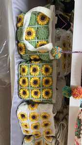 Sac de marché d'été fait main, pochette tournesol, sac de plage essentiel, sac de loisirs et de vacances Amigurumi, sac de courses pour femme, sac Granny Square - Product Image 6