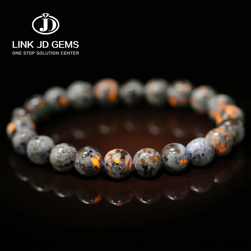 Energy Meditation Fengshui Men's Jewelry Yooperlit Stone Natural Gemstones Powerful Chakra Yooperlite Stone Bracelets