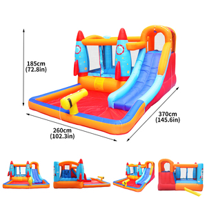 Fabricant de toboggan aquatique pour maison rebondissante Combo Jumping Rocket Ball Pool Gonflable Bouncy Castle Toboggan aquatique Prix avec toboggan - Product Image 2