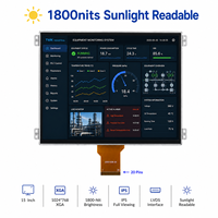 شاشة عرض صناعية خارجية مدمجة TMK مقاس 15 بوصة عالية السطوع بتقنية TFT LCD بدقة 1024*768 وواجهة IPS LVDS وسطوع 1800 نيت قابلة للقراءة تحت أشعة الشمس