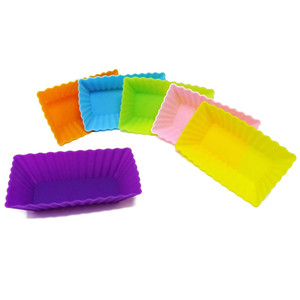 Rechteckige & Rosenförmige Umweltfreundliche Silikon-Backformen für Muffins, Tassen & Kuchenwerkzeuge mit OPP-Beutel - Marke Konbo - Product Image 4