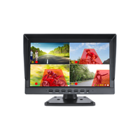 Moniteur de voiture étanche TFT IPS 7 pouces 4 canaux LCD avec caméra BSD Détection d'angle mort HD AI Surveillance de bus et de camion Alarme vocale