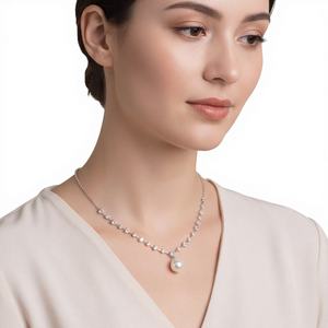 Collar con Colgante de Perlas y Borlas My Fair Lady de Jenny Jewelry para Mujer, con Circonita Brillante Simple de 14-16mm, Elegante, Moderno y de Lujo Ligero - Product Image 1