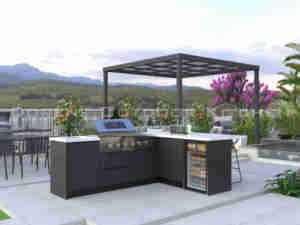 2025 Dorene durevole a forma di colore nero opaco in alluminio metallo Commerical cucina all'aperto <span class=keywords><strong>con</strong></span> Grill Pizza <span class=keywords><strong>forno</strong></span> piastra - Product Image 5