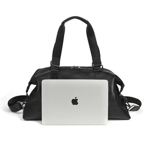 Leather Men's Commuter Handbag Large Capacity Black Solid Color Business Travel <b>Briefcase</b> Laptop Bag Soft Handle - Product Image 3