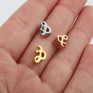 Perles en lettres dorées avec breloque, pièces, 3mm * 8mm, motif <span class=keywords><strong>Alphabet</strong></span>, métallique, argent, en acier inoxydable, pour la fabrication de bijoux - Product Image 4