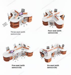 현대 사무실 워크 스테이션 2-4 인용 책상 멀티 직원 2-4 인 직원 책상 현대 사무실 가구 - Product Image 6