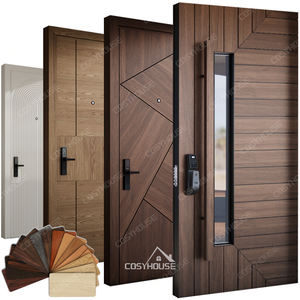 Portes d'Entrée Principales Pivotantes Extérieures en Bois Massif de Noyer Noir Standard Américain Portes d'Entrée Modernes en Bois pour Maison - Product Image 3