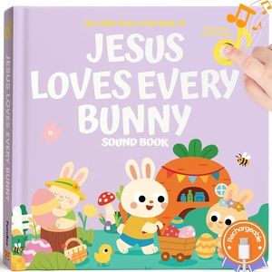 Libros de Sonido Cristianos de Jesús Ama a <span class=keywords><strong>Todos</strong></span> <span class=keywords><strong>los</strong></span> Conejitos para Niños Pequeños, 6 Canciones Cristianas, Libros de Música Recargables para Niños - Product Image 1