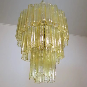 Facile installazione lampada a sospensione in vetro <span class=keywords><strong>giallo</strong></span> Murano <span class=keywords><strong>lampadario</strong></span> per soggiorno - Product Image 3