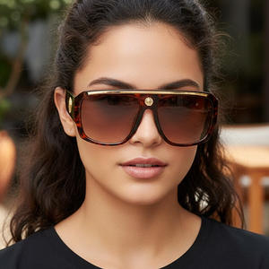 2026年トレンド新作高級ブランドメンズサングラス厚フレームファッションレディースハイセンスキャットウォークサングラスビッグフレームクールサングラス - Product Image 3