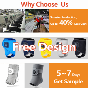 Đai hỗ trợ mắt cá chân sưởi ấm bền, số lượng đặt hàng tối thiểu thấp, điều khiển nhiệt 3 cấp độ, bảo vệ quá nhiệt, máy massage chân cho người bị viêm khớp - Product Image 2