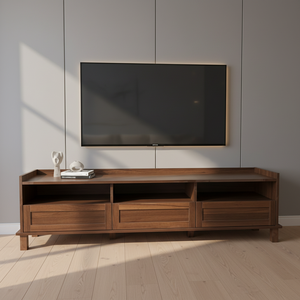 מעמד טלוויזיה מודרני מעץ עם שלוש מגירות לסלון, יחידת טלוויזיה לסלון, ארון טלוויזיה לסלון - Product Image 3