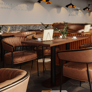 ชุดเฟอร์นิเจอร์ร้านกาแฟไม้  พร้อมเคาน์เตอร์บาร์และตู้โชว์สินค้า  บริการออกแบบตกแต่งภายในครบวงจรสำหรับร้านอาหาร ร้านขนมหวาน และร้านชานม - Product Image 6