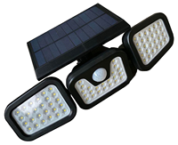 Lampe solaire extérieure à détecteur de mouvement 3 têtes 74 LED IP54 étanche 270° °   Lampe murale à large angle 3 modes pour garage et jardin