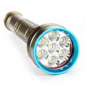 Linterna LED de buceo, 7LED, 7000LM, bajo el agua, 100M, lámpara impermeable