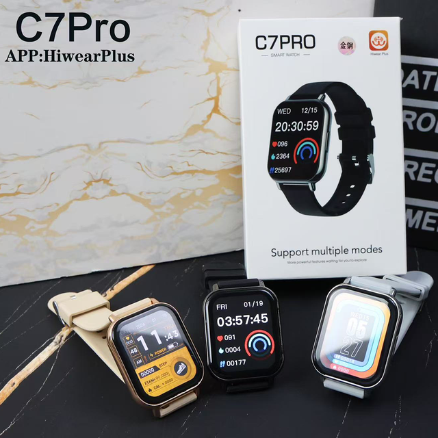 Hot Selling C7 Pro Smart Watch Fitness Waterproof BT Smart Watch Watches Big Screen Men Manufacturer Custom Reloj Inteligente
