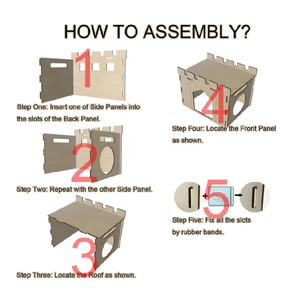 Maison de lapin avec perche spacieuse Hidey Playhouse détachable pour lapin cachette <span class=keywords><strong>château</strong></span> tour jouets Hamster Chinchilla - Product Image 4