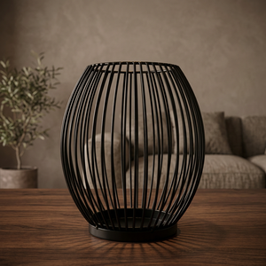Black Wire Candle <b>Lantern</b> Pillar Holder <b>Hurricane</b> <b>Lantern</b> - Product Image 3
