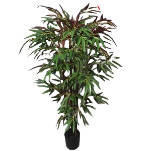 2025 plus récent Polyester violet bambou arbre décorations touche naturelle Pot en plastique Graduation noël pâques Halloween nouvel an - Product Image 1