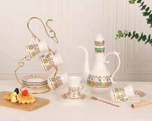 Service à thé en céramique porcelaine royale, porcelaine chinoise, service à thé cadeau, ensemble de tasses à thé arabes, théière de café - Product Image 6