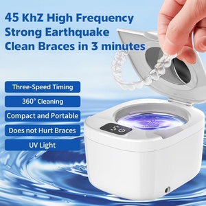 Digital Screen UV <b>Light</b> 45KHZ False Teeth Wash Watch Jewelry Make up Cleaning Denture Dental Square Ultrasonic Cleaner Household - Product Image 4