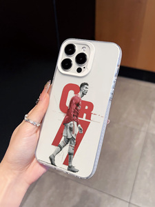 Funda para Teléfono con Diseño de Jugador de Fútbol con el Número <span class=keywords><strong>7</strong></span> Rojo y Blanco para <span class=keywords><strong>iPhone</strong></span> 16/15/14/13/12 Pro Max, Funda Transparente Resistente a Impactos con Impresión Personalizada - Product Image 4