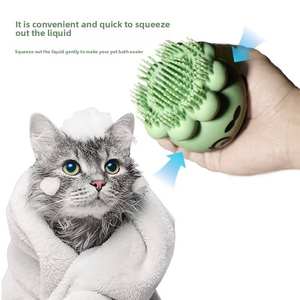 Cepillo de Baño de Silicona de Grado Alimenticio con Dispensador de Líquido Automático, Diseño de Pulpo Adorable, Masaje Suave, Depósito de Champú (500 ml) para Perros/Gatos - Product Image 4