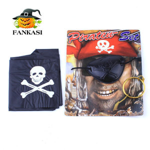 FANKASI <b>Pirate</b> <b>Bandana</b> Set With Eye Patch And Hook Unisex Costume Prop For Halloween Cosplay - Product Image 1