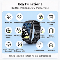Montre GPS portable pour enfants S5, appel vidéo et vocal, batterie longue durée, bracelet en silicone souple, étanche au quotidien, montre intelligente pour enfants