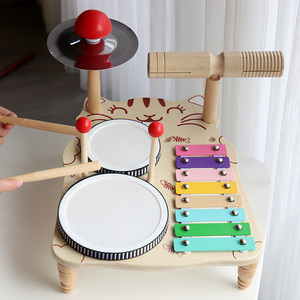 Tambour éducatif multifonctionnel pour bébés CE CPC Instruments de <span class=keywords><strong>musique</strong></span> en bois Jouets musicaux pour bébés Montessori - Product Image 5
