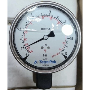 Manómetro 233.50.100 -1/+12 Bar con Escala de Temperatura para Equipos de Control Industrial R717 - Product Image 2