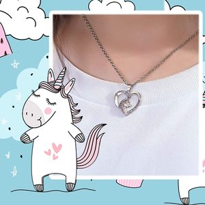 Collier Licorne Mignon avec Chaîne en Bambou – Cadeau Idéal pour Filles, <span class=keywords><strong>Anniversaire</strong></span>, Bijou pour Fille, Petite-fille, Nièce – Anti-ternissement, Hypoallergénique - Product Image 5