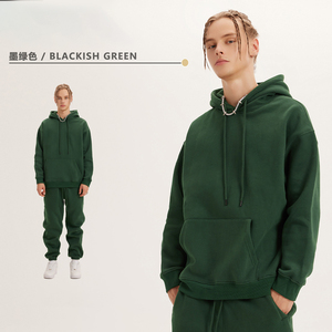 Two-Piece Men's Unisex Winter Hoodie & Sweatpants Set Embroidered Breathable Polyester/Cotton Pullover Hoodie WEIYI - Product Image 3