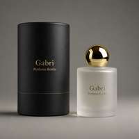 Flacon de parfum de 100 ml avec emballage de luxe, flacon de parfum vide noir de 50 ml, flacons de parfum en verre givré ronds personnalisés